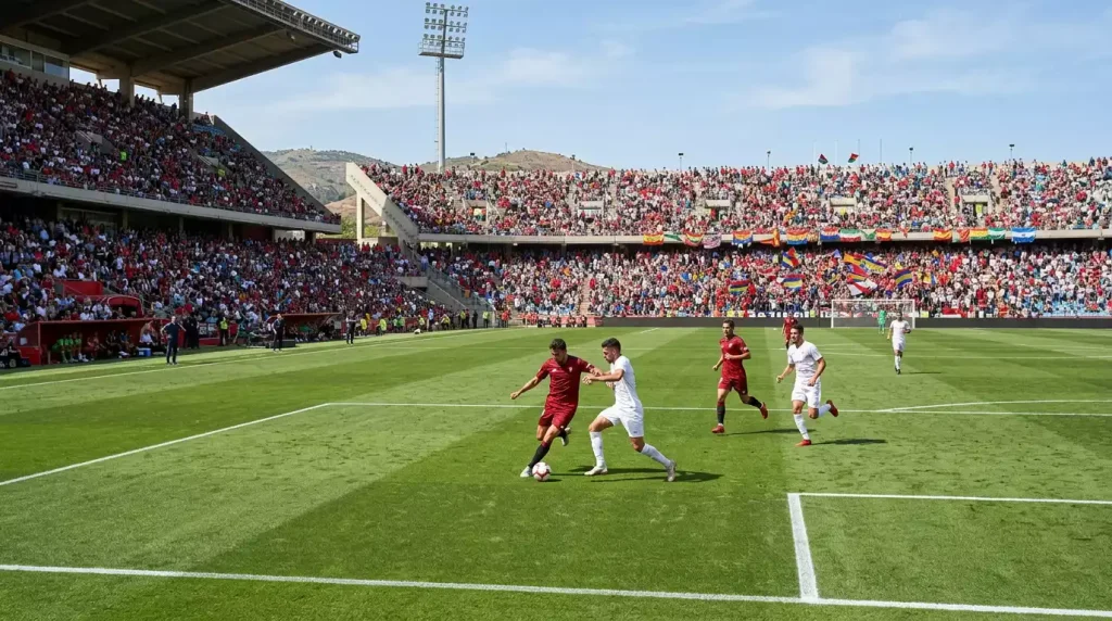 Estádio espanhol durante um jogo da La Liga