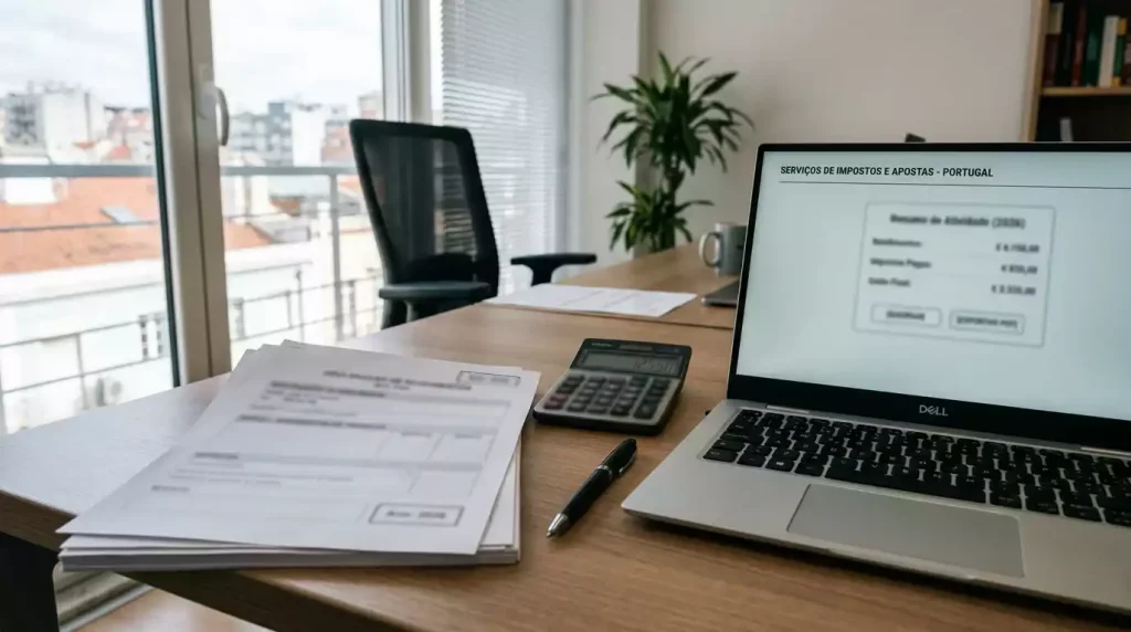 Documentos fiscais e calculadora relacionados com apostas online