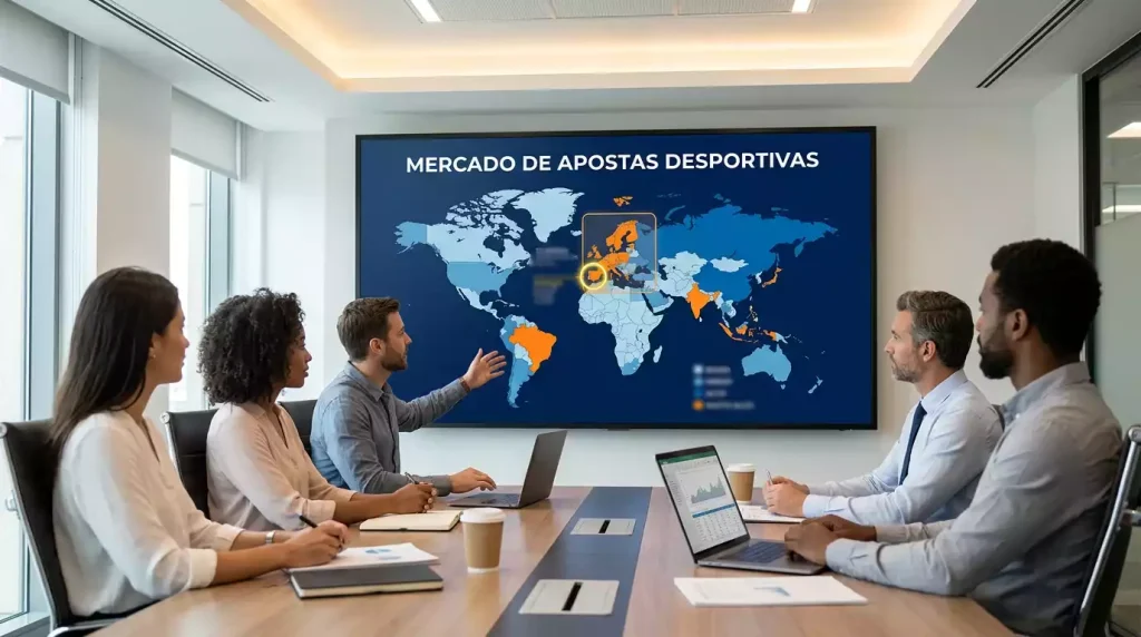 Mapa mundial com dados do mercado de apostas desportivas